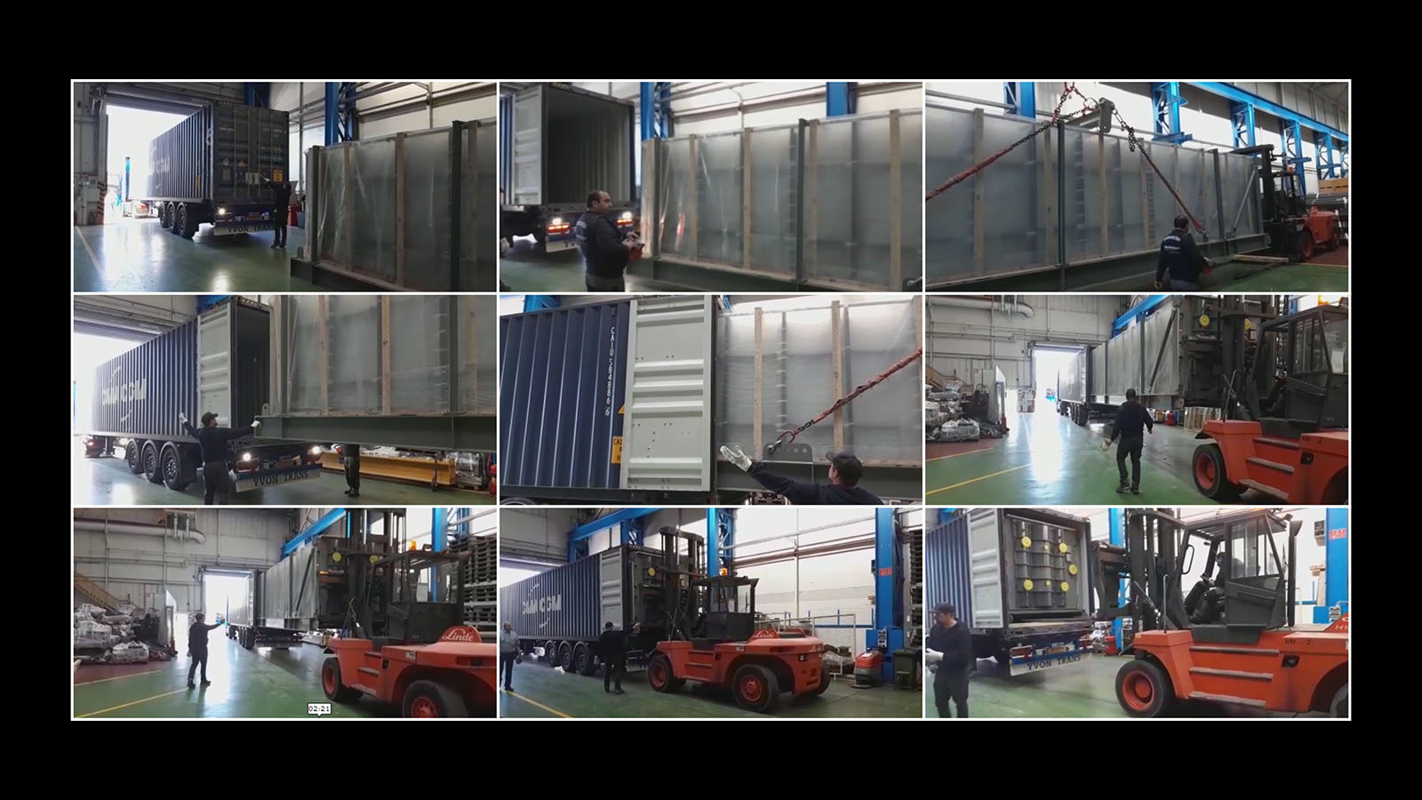 Beladen eines Containers