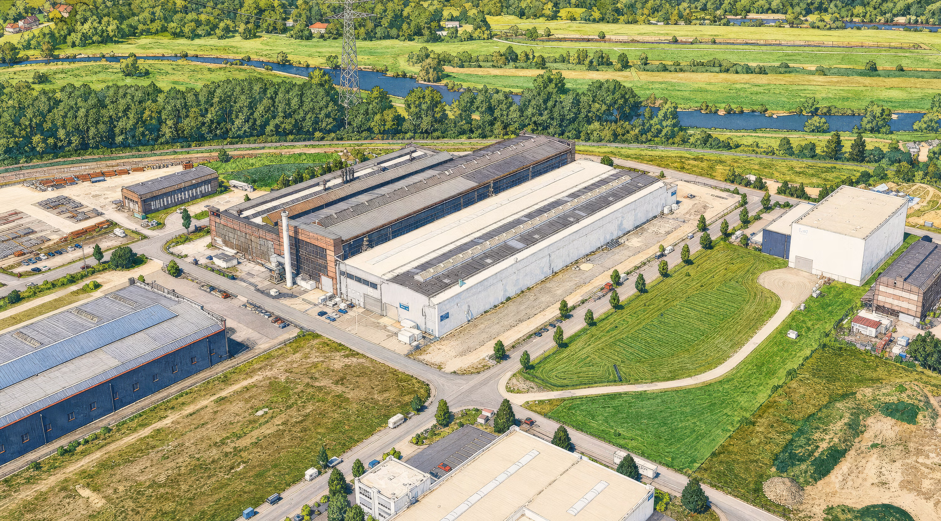 Luftaufnahme des Lagerstandorts Hattingen
